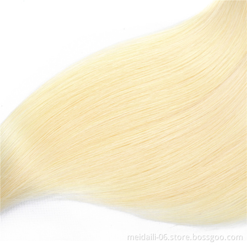 Wholesale price 613 straight hair virgin brazilian blonde color human hair bundles full cuticle aligned 613 hair